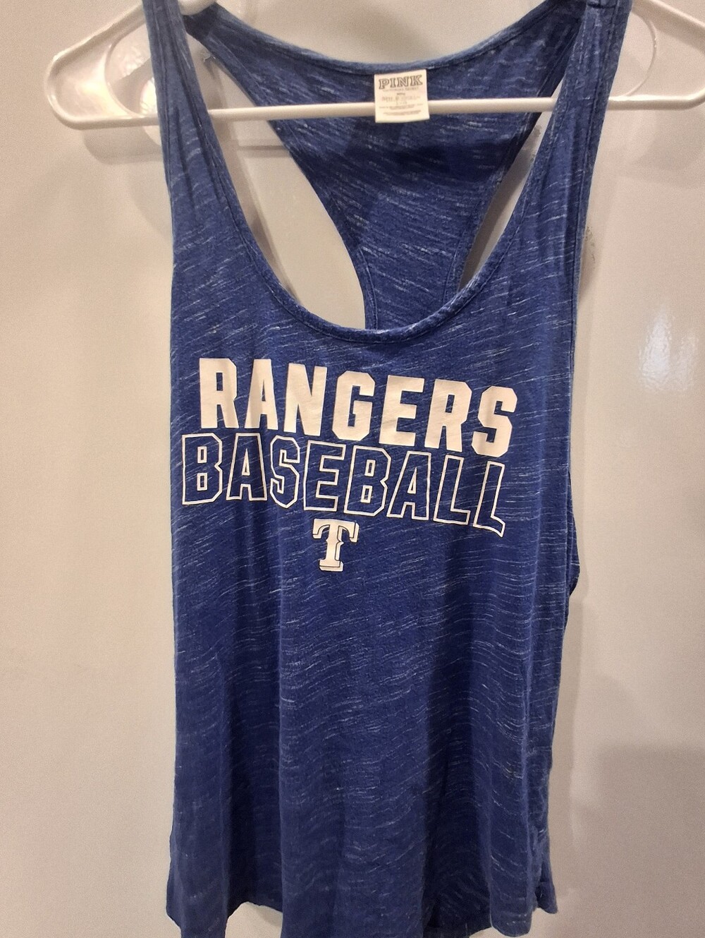 Rangers Baseball Womens Blue Graphic Tank Top